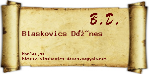 Blaskovics Dénes névjegykártya