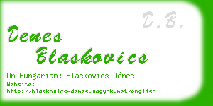denes blaskovics business card